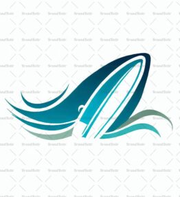 Abstraktes Surfbrett und Wellen